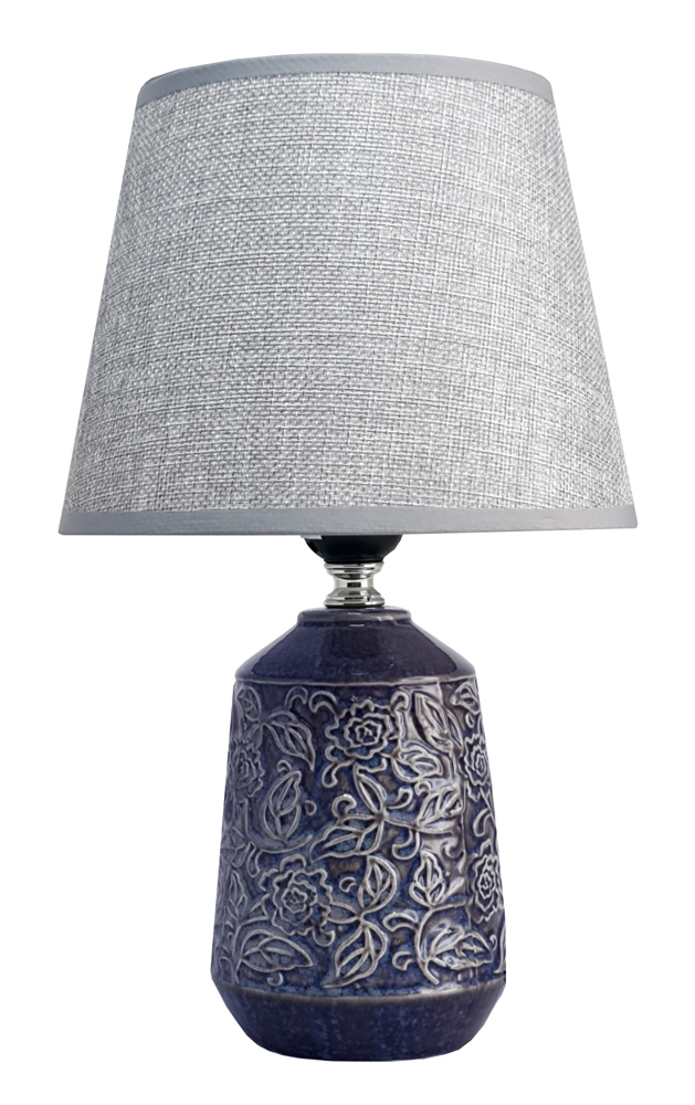 POWERTECH επιτραπέζιο φωτιστικό HLL-0140, E27, κεραμική βάση, μπλε/γκρι HLL-0140