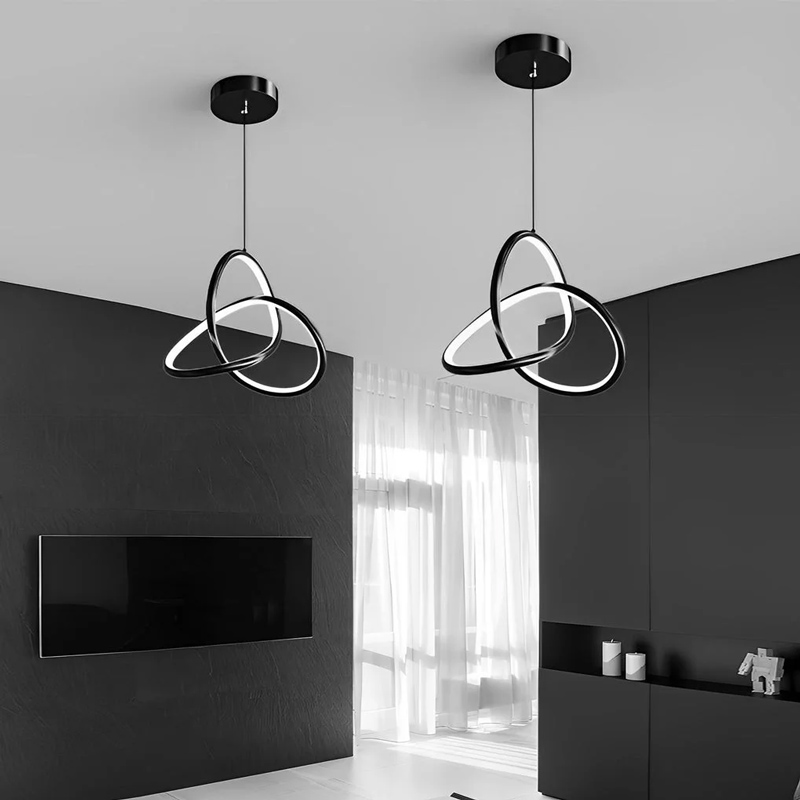 POWERTECH LED φωτιστικό οροφής HLL-0145, 25W, 4000K, Φ40cm, 1m, μαύρο HLL-0145