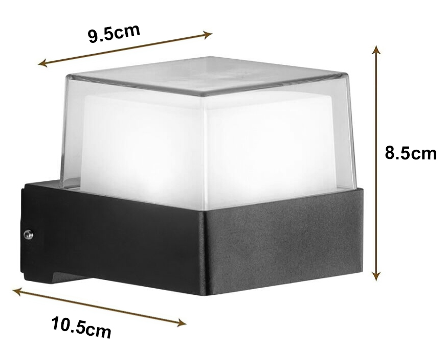 POWERTECH LED φωτιστικό τοίχου HLL-0157, 7W, 4000K, 560lm, IP65, μαύρο HLL-0157