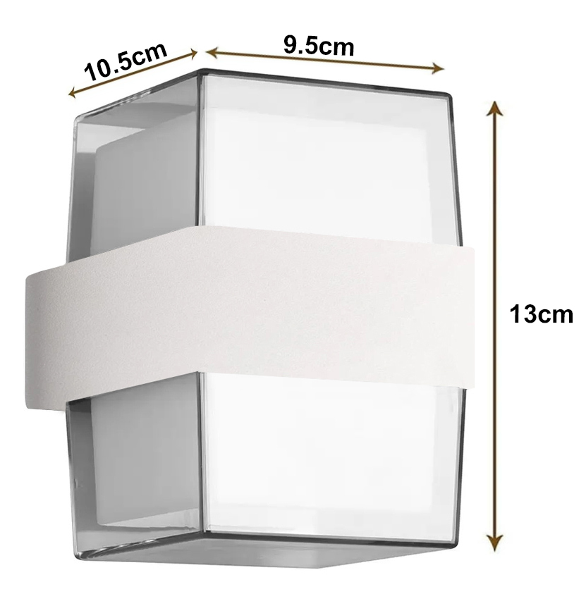 POWERTECH LED φωτιστικό τοίχου HLL-0158, 14W, 4000K, 1120lm, IP65, λευκό HLL-0158