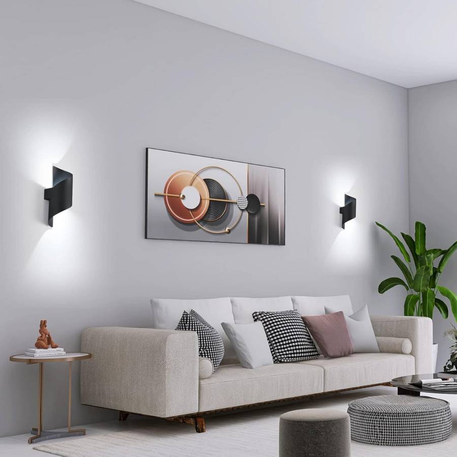 POWERTECH LED φωτιστικό τοίχου HLL-0163, 10W, 4000K, 850lm, IP65, μαύρο HLL-0163