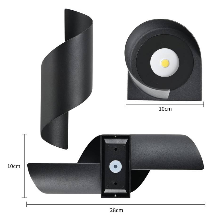 POWERTECH LED φωτιστικό τοίχου HLL-0163, 10W, 4000K, 850lm, IP65, μαύρο HLL-0163