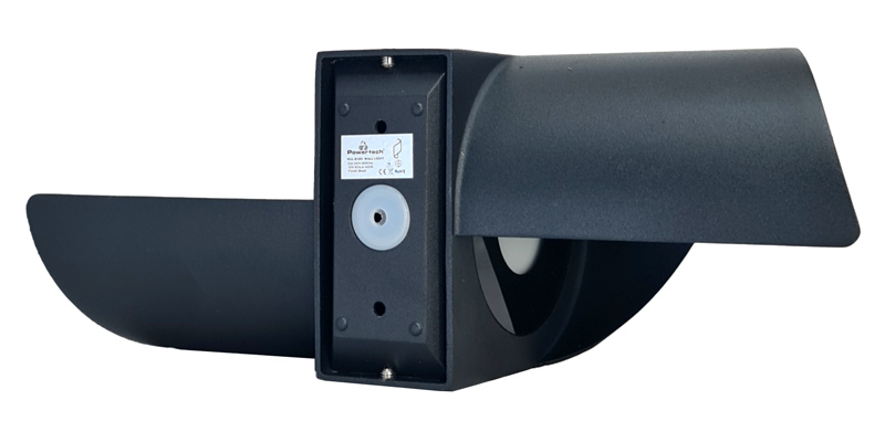 POWERTECH LED φωτιστικό τοίχου HLL-0163, 10W, 4000K, 850lm, IP65, μαύρο HLL-0163