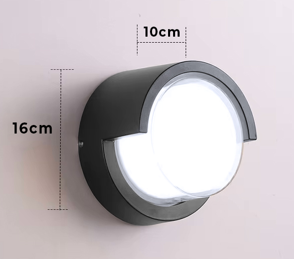 POWERTECH LED φωτιστικό τοίχου HLL-0167, 12W, 4000K, 960lm, IP65, μεταλλικό, μαύρο HLL-0167