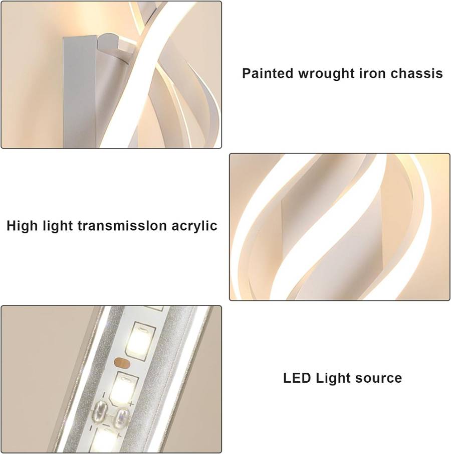 POWERTECH LED φωτιστικό τοίχου HLL-0168, 12W, 4000K, 960lm, λευκό HLL-0168