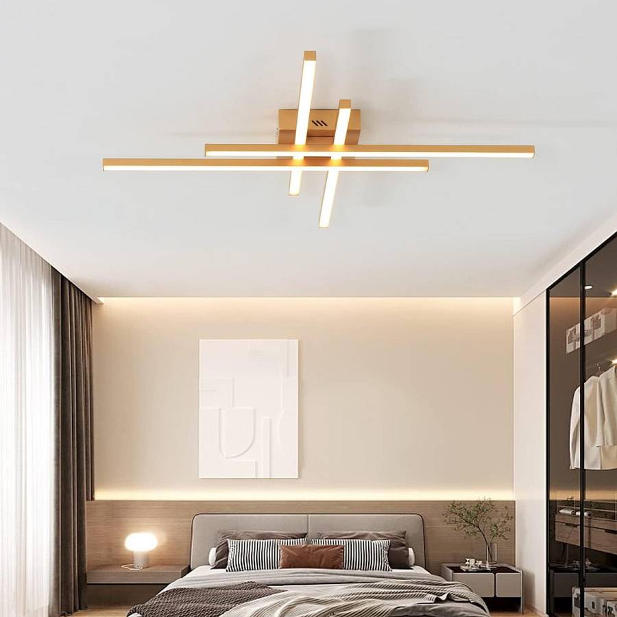 POWERTECH LED φωτιστικό οροφής HLL-0179, 50W, 4500K, 9x60x60cm, χρυσό HLL-0179