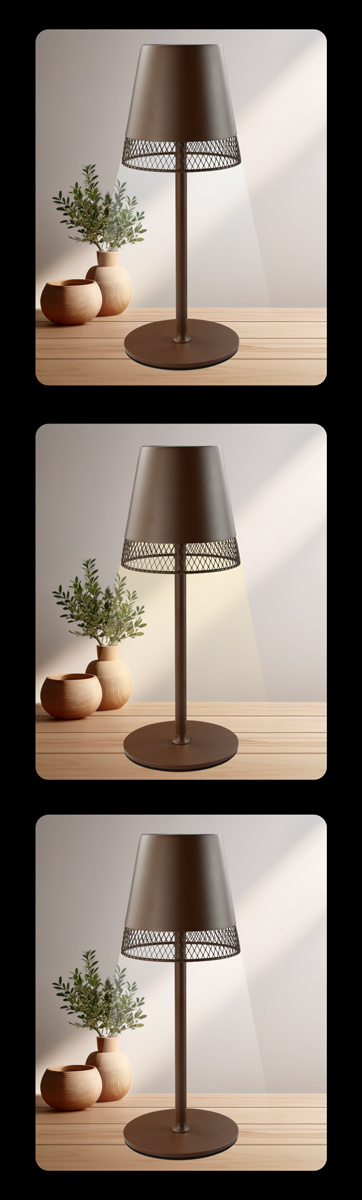 POWERTECH LED επιτραπέζιο φωτιστικό HLL-0191, ρυθμιζόμενο, επαναφορτιζόμενο, καφέ HLL-0191