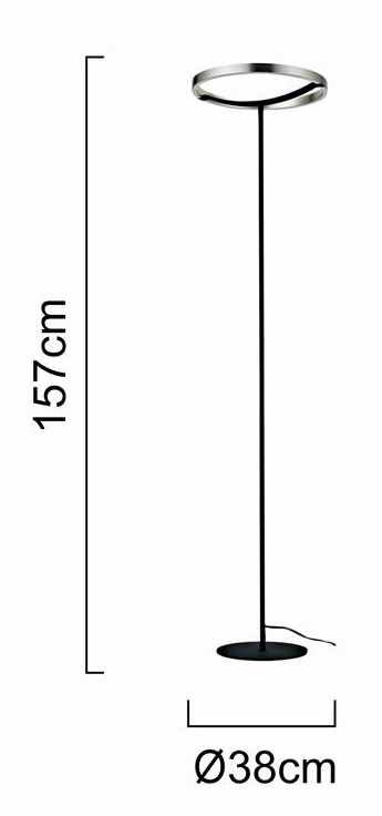 POWERTECH LED φωτιστικό δαπέδου HLL-0204, 42W, 4000K, Φ38x157cm, ασημί/μαύρο HLL-0204