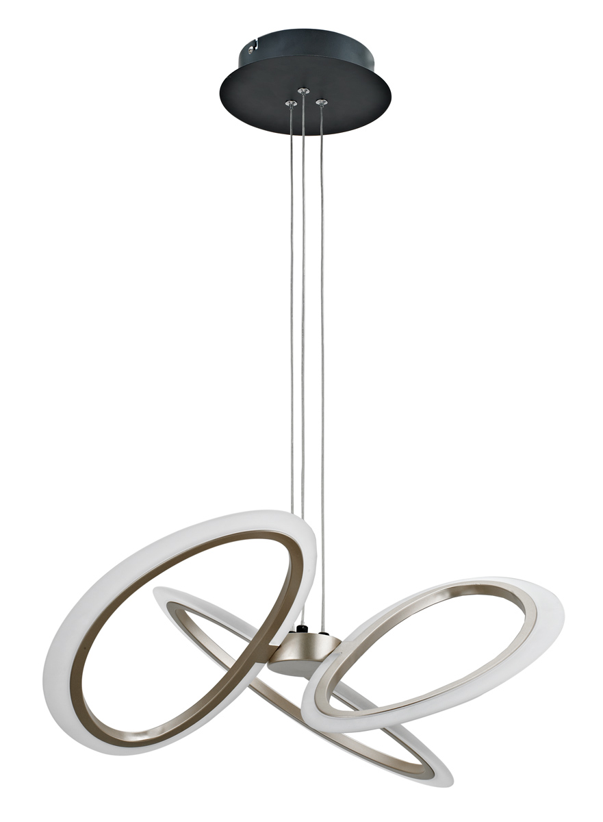 POWERTECH LED φωτιστικό οροφής HLL-0205, 40W, 4000K, Φ53x120cm, οπάλ χρυσό/μαύρο HLL-0205