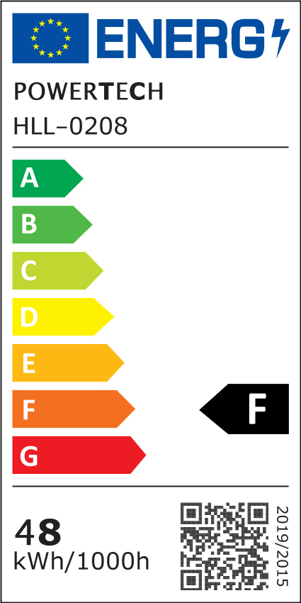 POWERTECH LED φωτιστικό οροφής HLL-0208, 48W, 4000K, Φ50cm x 120cm, χρυσό HLL-0208