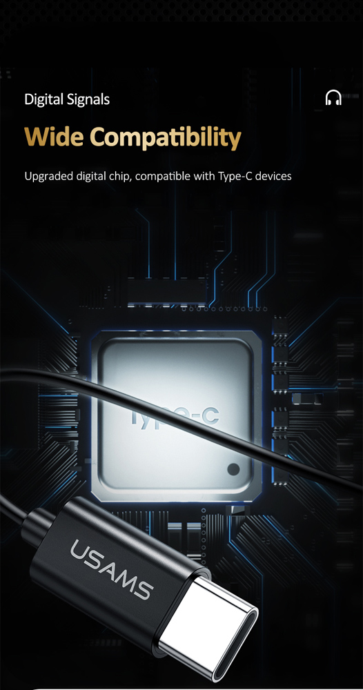 USAMS earphones με μικρόφωνο US-SJ482, USB-C, Φ10mm, 1.2m, πράσινα HSEP4302