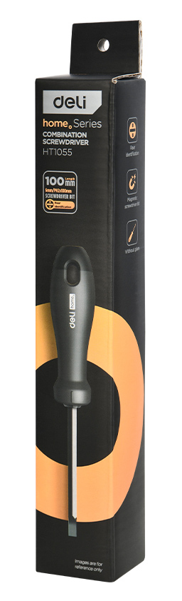 DELI κατσαβίδι HT1055 με διπλή κεφαλή, μαγνητικό, 6mm/PH2x100mm HT1055