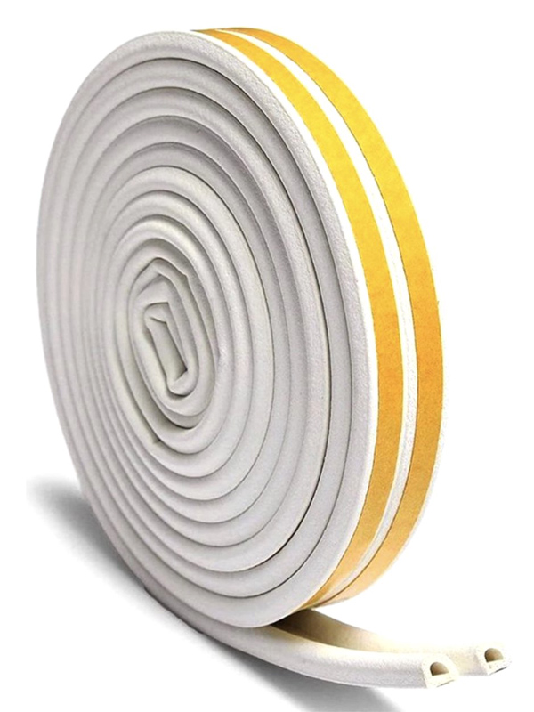 Αυτοκόλλητη μονωτική ταινία HUH-0096 για παράθυρα, 9x6mm, 5m, λευκή HUH-0096