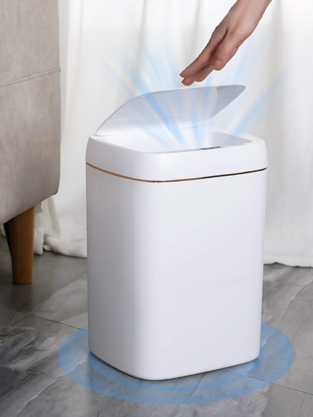 HOME USE κάδος απορριμμάτων HUH-0188 με φωτοκύτταρο, 13lt, λευκός HUH-0188