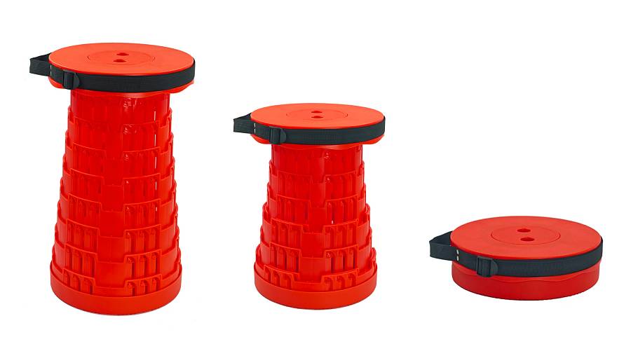 POWERTECH πτυσσόμενο καρεκλάκι HUH-0233, αντοχή έως 250kg, 25.5x45cm, κόκκινο HUH-0233