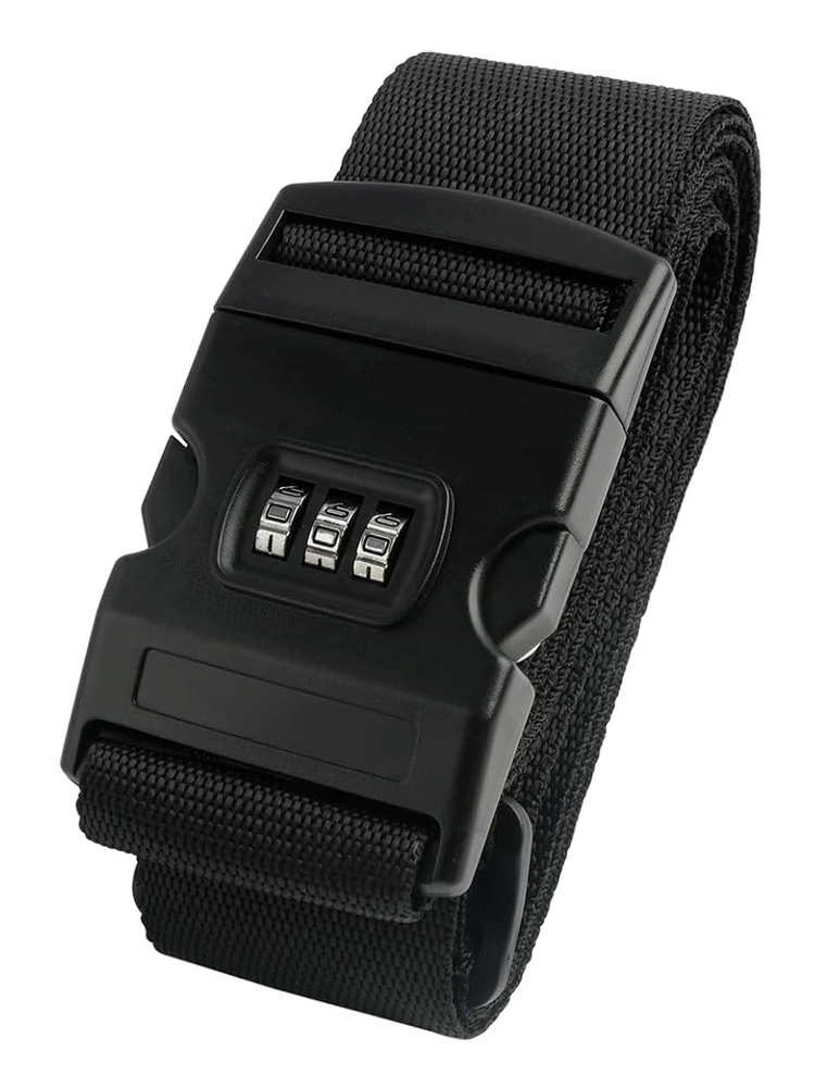 HOME USE ιμάντας βαλίτσας HUH-0240 με λουκέτο συνδυασμού, ρυθμιζόμενος, 2m, μαύρος HUH-0240