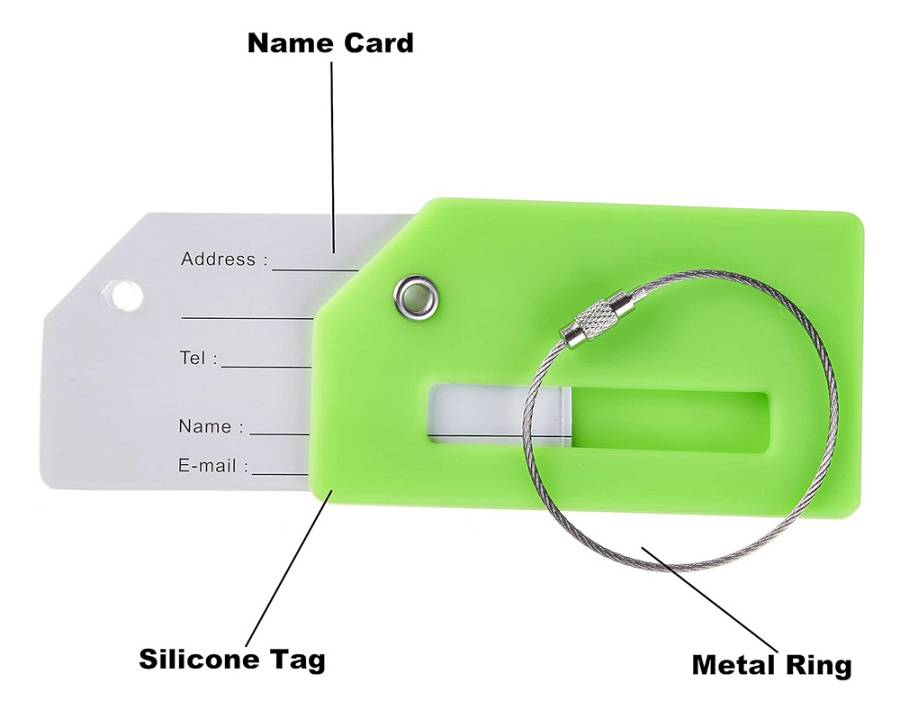 HOME USE ετικέτα βαλίτσας HUH-0246, 9.2x0.7x5.2cm, πράσινη HUH-0246