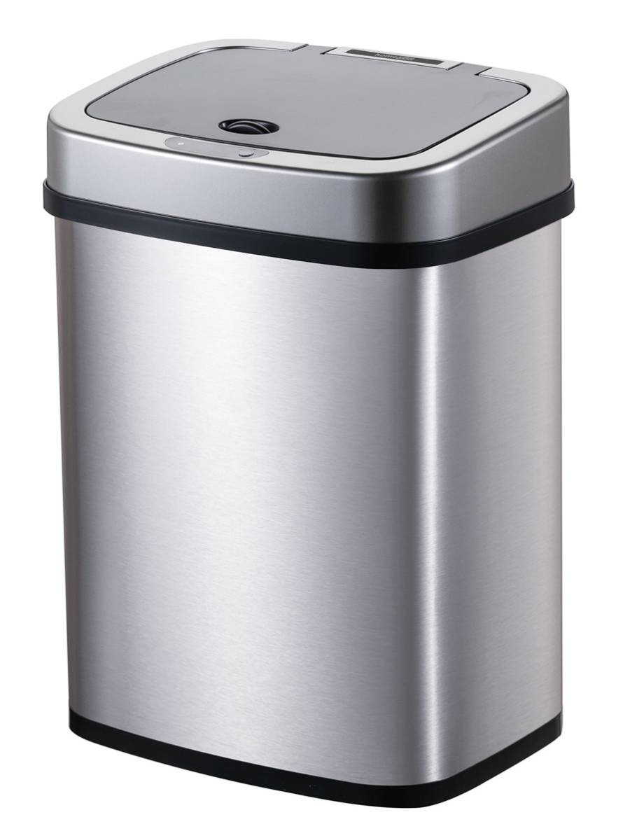 HOME USE κάδος απορριμμάτων HUH-0256 με φωτοκύτταρο, ανοξείδωτο ατσάλι, 15lt, ασημί HUH-0256
