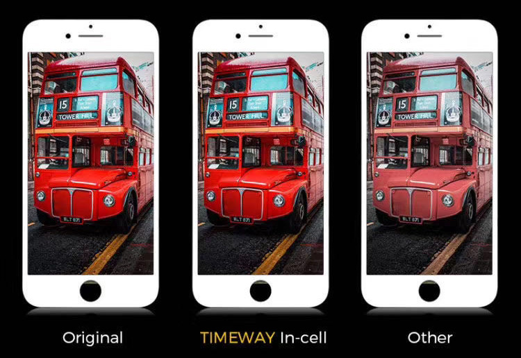 TW INCELL LCD για iPhone 7 Plus, camera-sensor ring, earmesh, μαύρη ILCD-009