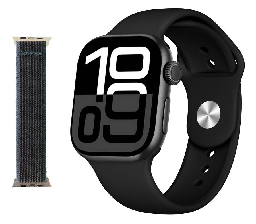 INTIME smartwatch A10 Pro με 2x λουράκια, heart rate, 2.04 AMOLED, IP65, μαύρο IT-071