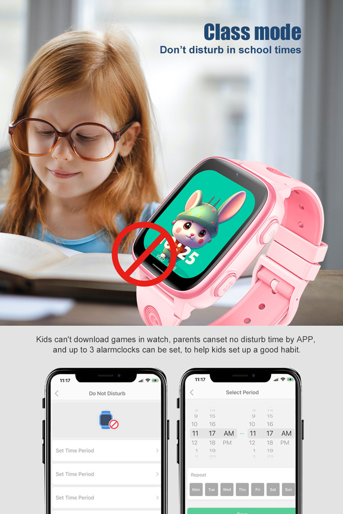 INTIME GPS smartwatch για παιδιά IT-074, 1.83, κάμερα, 4G, IPX5, μαύρο IT-074
