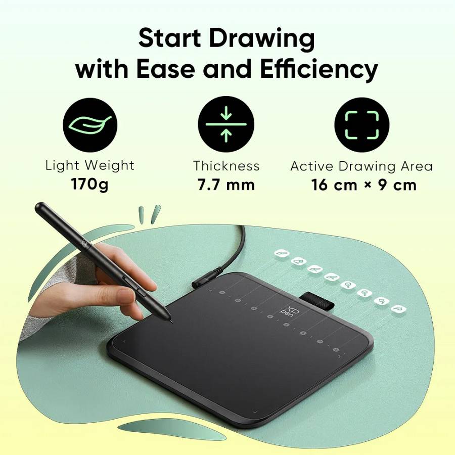 XP-PEN ταμπλέτα σχεδίασης με γραφίδα Deco 640, 160x90mm, μαύρο IT640