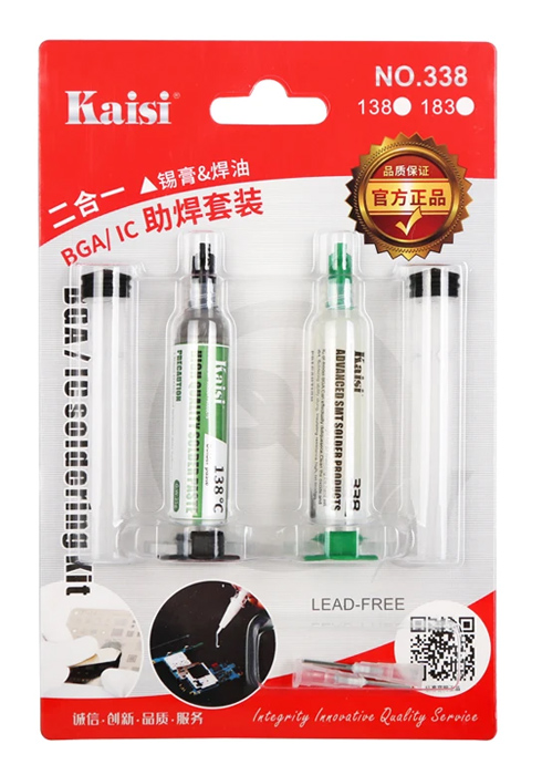 KAISI BGA/IC κιτ πάστας συγκόλλησης KAI-338, 217 °C, 25g & 5cc KAI-338