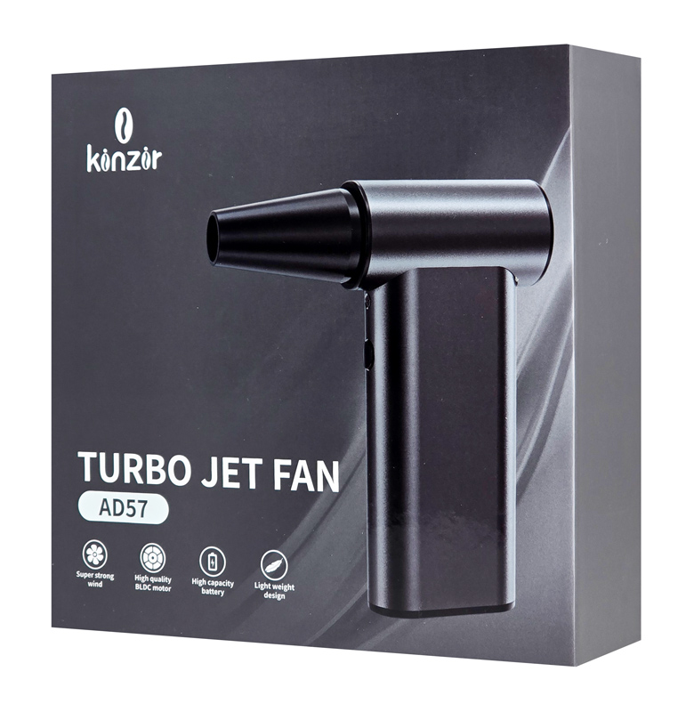 KINZIR ηλεκτρικό air duster AD57, 180W, 8000mAh, γκρι KNZ-AD57