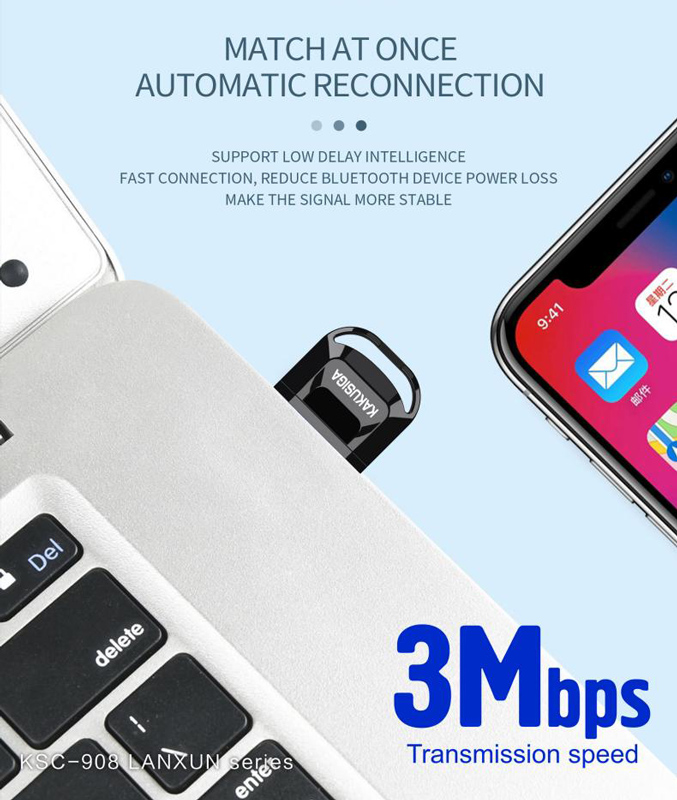 KAKUSIGA USB αντάπτορας Bluetooth 5.0 KSC-908, μαύρος KSC-908