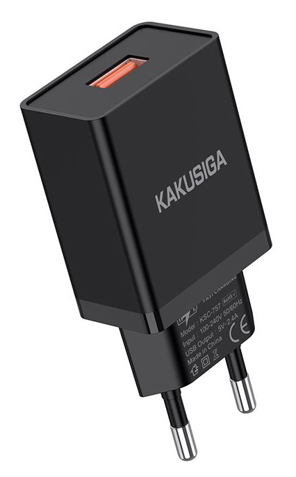KAKUSIGA φορτιστής τοίχου KSC-930, USB, 2.4A, μαύρος KSC-930-BK