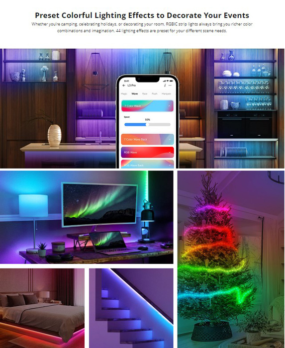 SONOFF smart LED καλωδιοταινία L3 Pro, RGBIC, αδιάβροχη, Wi-Fi & BT, 5m L3-5M-P