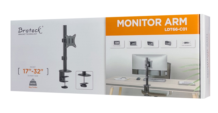 BRATECK βάση γραφείου οθόνης LDT66-C01, 17-32, έως 9kg LDT66-C01