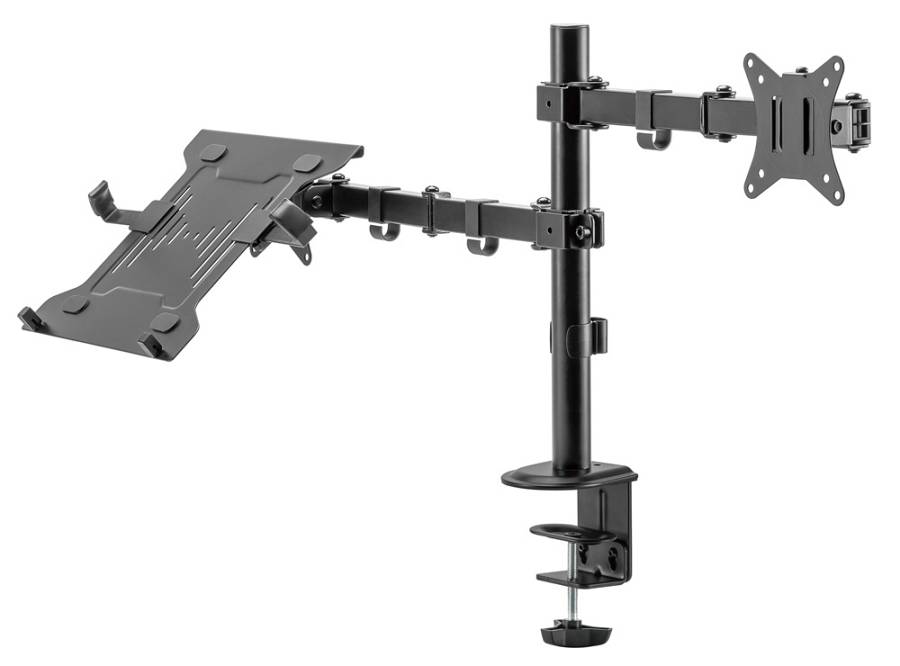 BRATECK βάση γραφείου οθόνης LDT66-C024ML, 17-32, έως 9kg, με θέση για laptop LDT66-C024ML