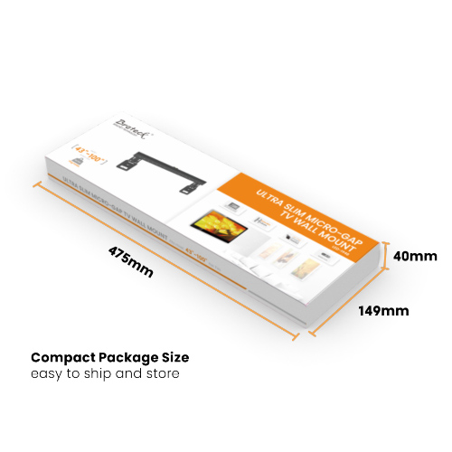 BRATECK επιτοίχια βάση τηλεόρασης LED-1948, 43-100, έως 75kg, ultra slim, fixed LED-1948