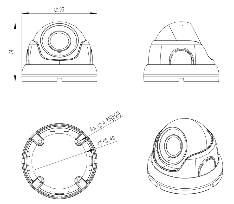 LONGSE υβριδική κάμερα LIRDBAHTC500FKE, 2.8mm, 5MP, IP67, IR 20m LIRDBAHTC500FKE