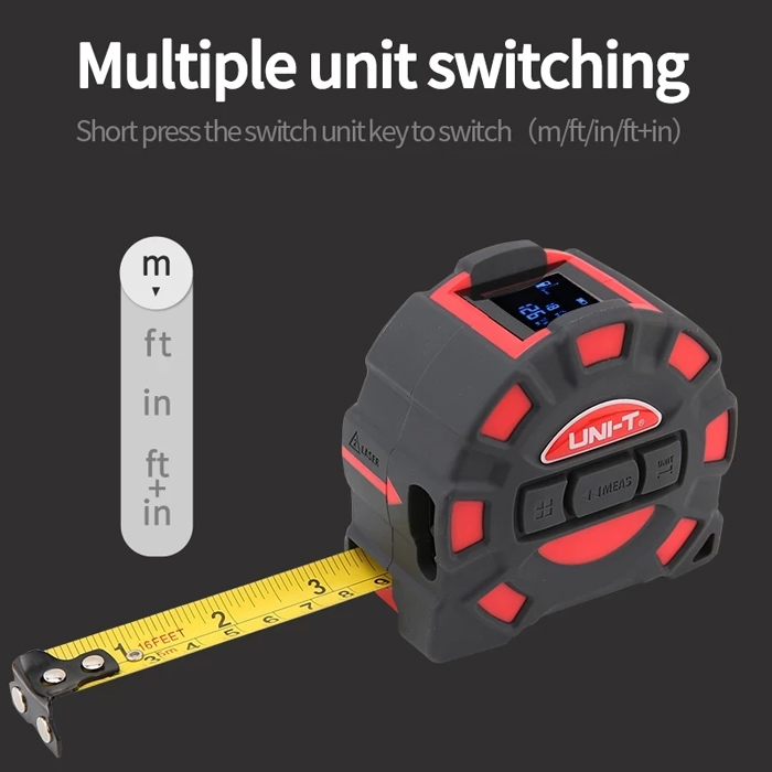 UNI-T ψηφιακό μέτρο laser LM60T, έως 60m, m/ft/in, με μετροταινία 5m LM60T