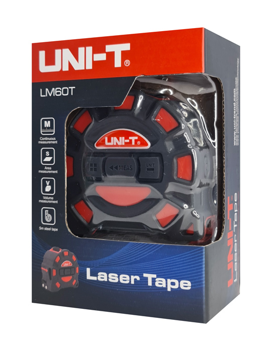 UNI-T ψηφιακό μέτρο laser LM60T, έως 60m, m/ft/in, με μετροταινία 5m LM60T