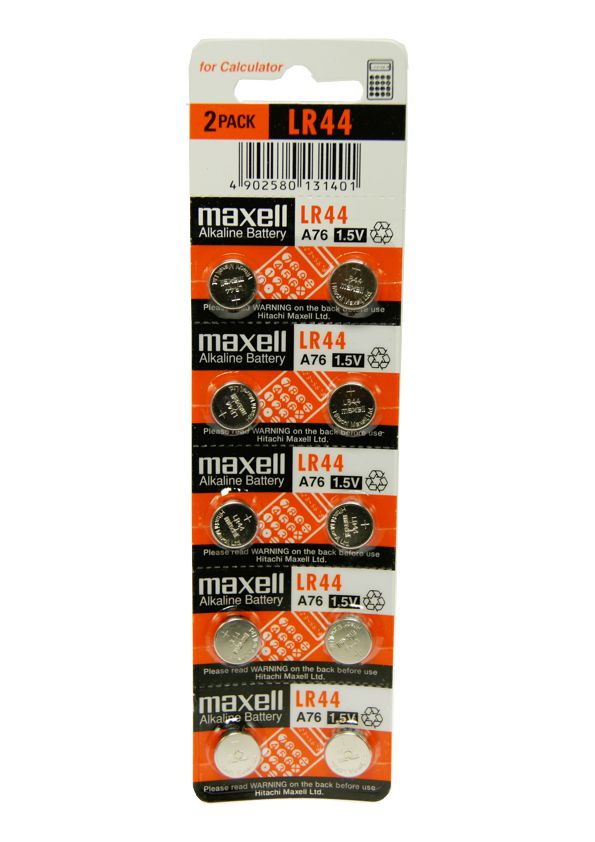 MAXELL αλκαλικές μπαταρίες ρολογιού LR44, 1.5V, 10τμχ LR44M-1P
