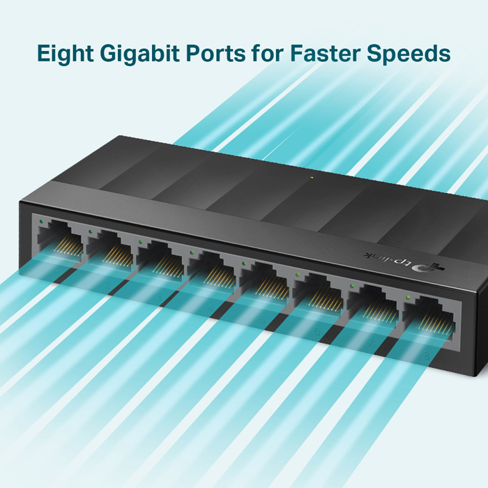 TP-LINK desktop switch LiteWave LS1008G, 8-port 10/100/1000Mbps, Ver 3.0 LS1008G