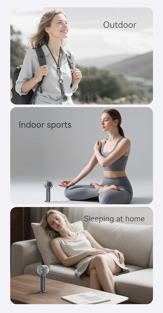 USAMS φορητός ανεμιστήρας LU01 με 5 ταχύτητες, 2000mAh, λευκός LU01FS02