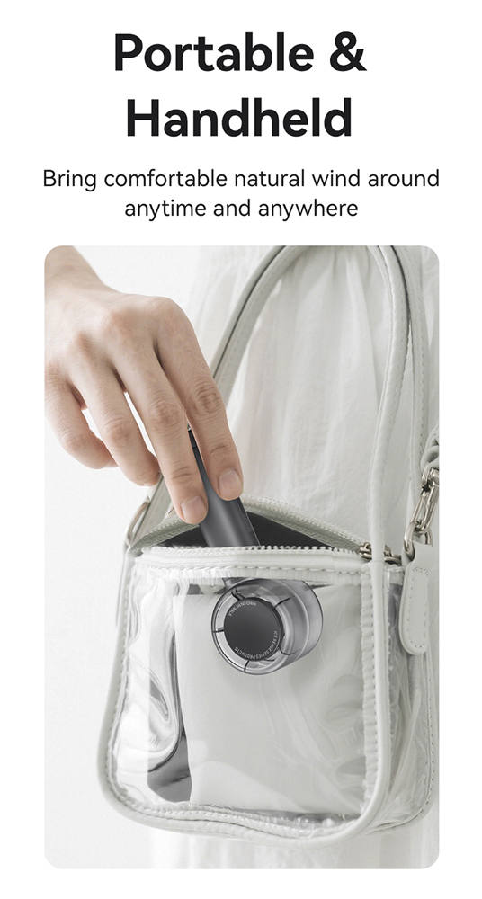 USAMS φορητός ανεμιστήρας LU01 με 5 ταχύτητες, 2000mAh, λευκός LU01FS02