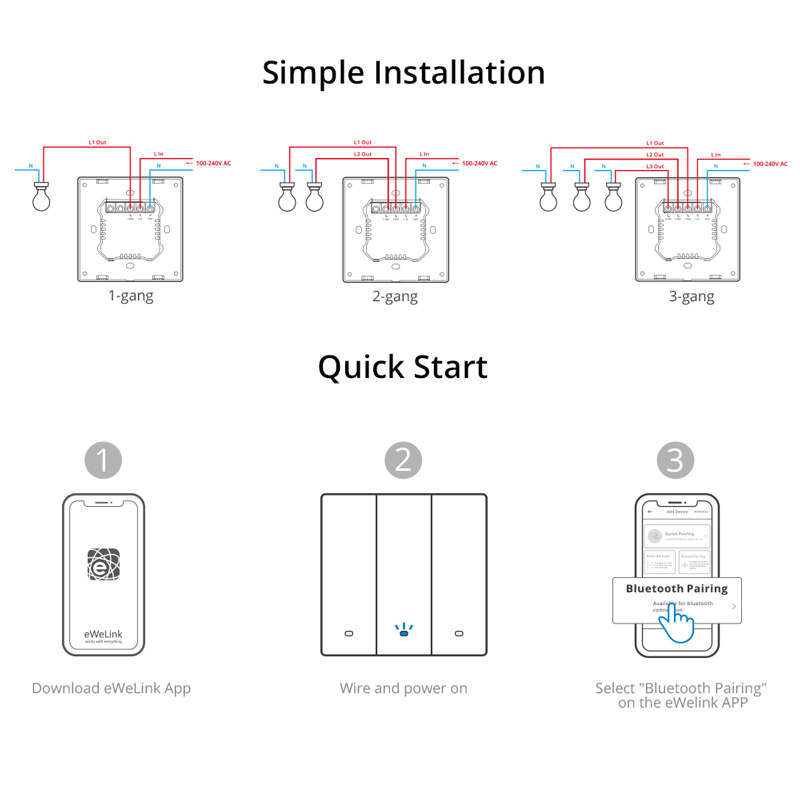 SONOFF smart διακόπτης M5-3C-86, τριπλός, WiFi, γκρι M5-3C-86