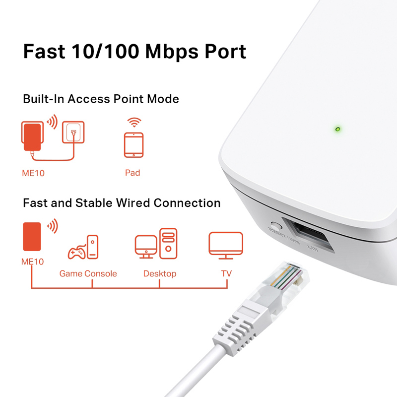 MERCUSYS Wi-Fi range extender ME10, 300Mbps, Ver. 1.0 ME10