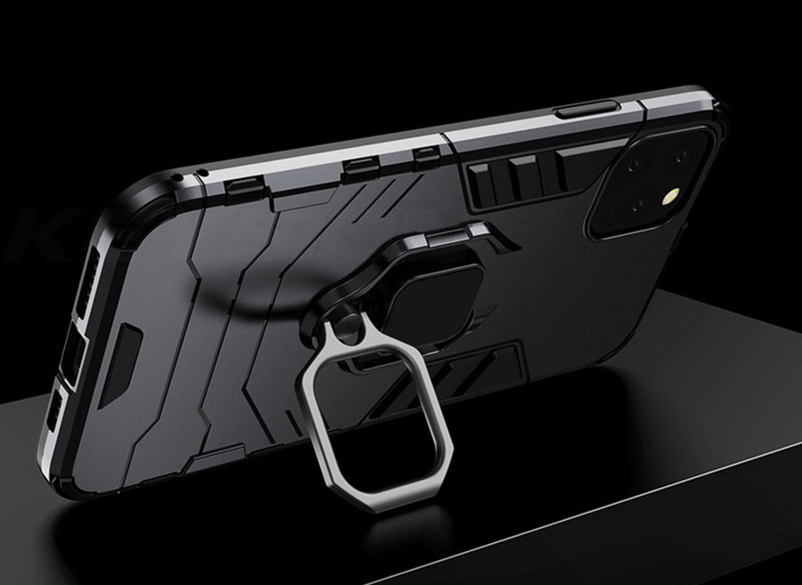 POWERTECH Θήκη Ring Armor MOB-1746 για iPhone 14, μαύρη MOB-1746