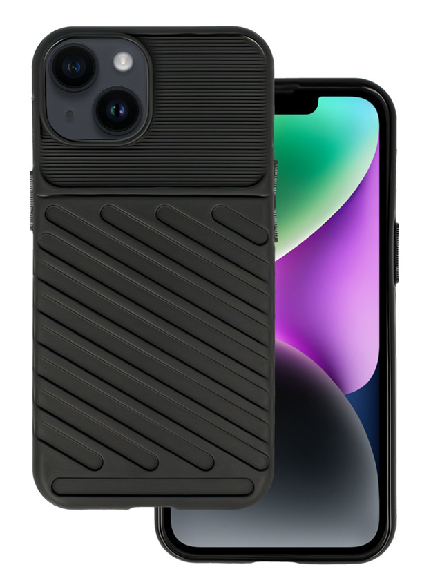 POWERTECH Θήκη Thunder MOB-1921 για iPhone 15, μαύρη MOB-1921
