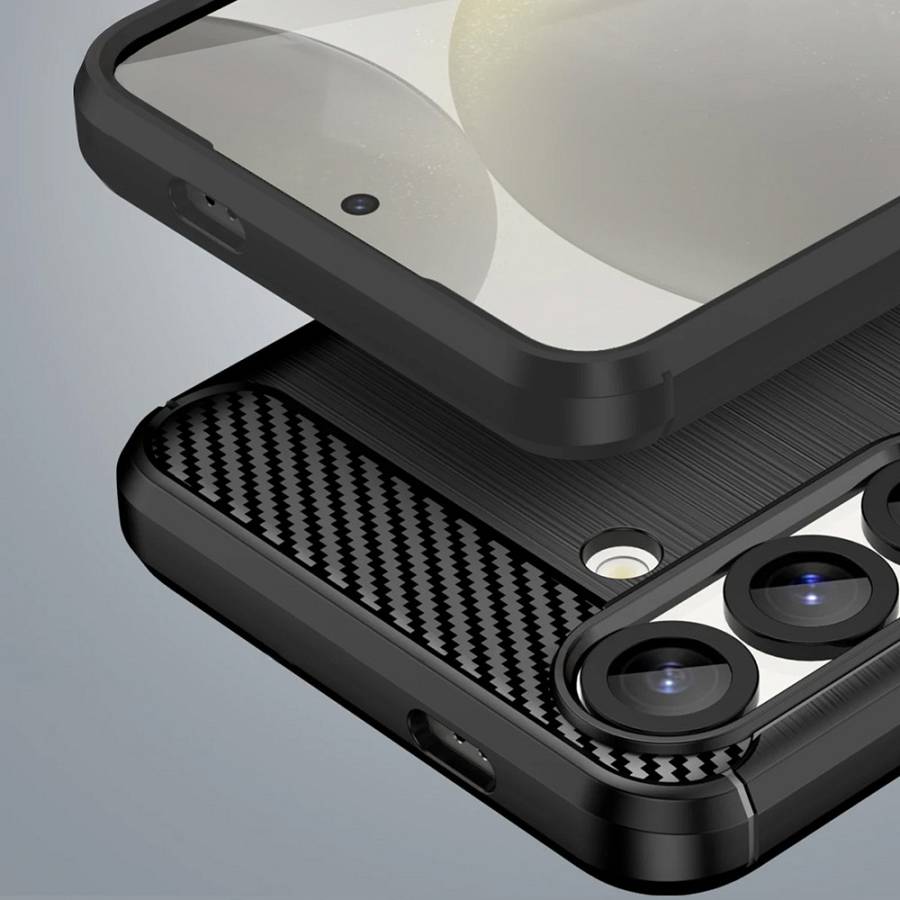 POWERTECH Θήκη Carbon MOB-2008 για Samsung S25, μαύρη MOB-2008