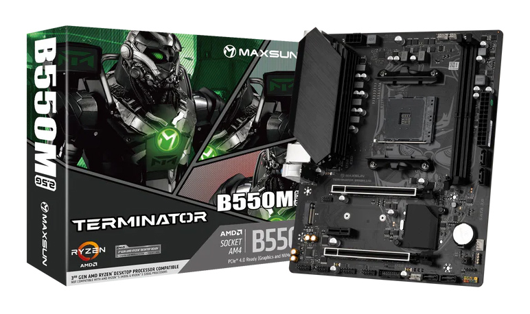 MAXSUN μητρική Terminator B550M 2.5G, 2x DDR4, AM4, USB 3.2, 2.5G LAN, M-ATX MS-T-B550M25G