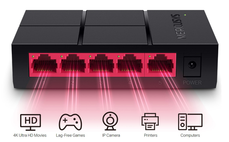 MERCUSYS Desktop Switch MS105G, 5x 10/100/1000 Mbps, Ver. 1 MS105G