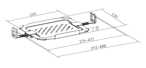 BRATECK βάση laptop NBH-8 για βάση οθονών VESA, έως 17, μαύρη NBH-8