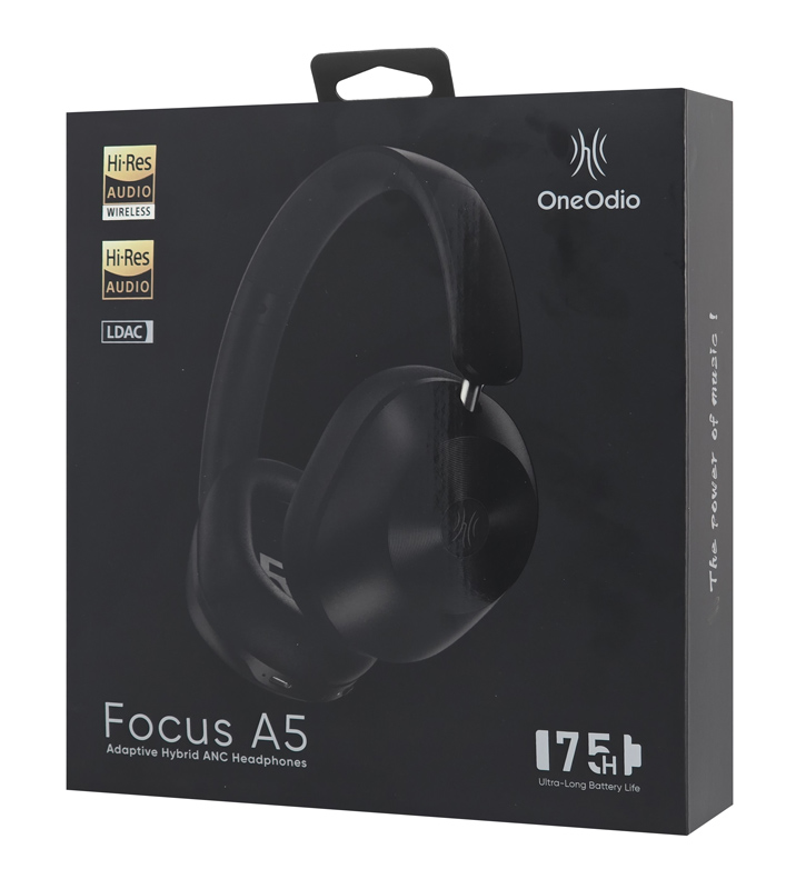 ONEODIO headphones Focus A5, ενσύρματα & ασύρματα, Hybrid ANC, 40mm, 600mAh, μαύρο OA-A5-BK